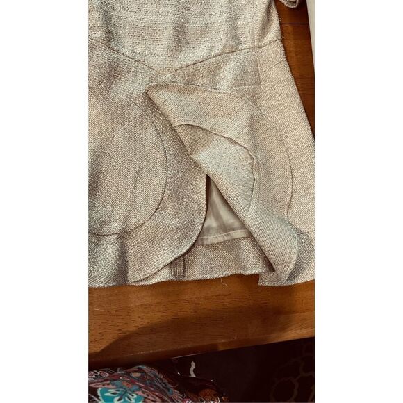 Charlotte Brody Jacquard Tweed Drop Waist Tan Dress SZ 12 - Picture 8 of 10